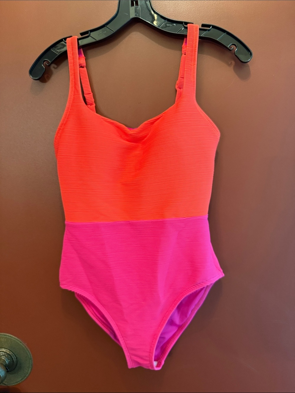 Tommy Bahama Two-Tone Girls One-Piece Swimsuit in Coral & Hot Pink